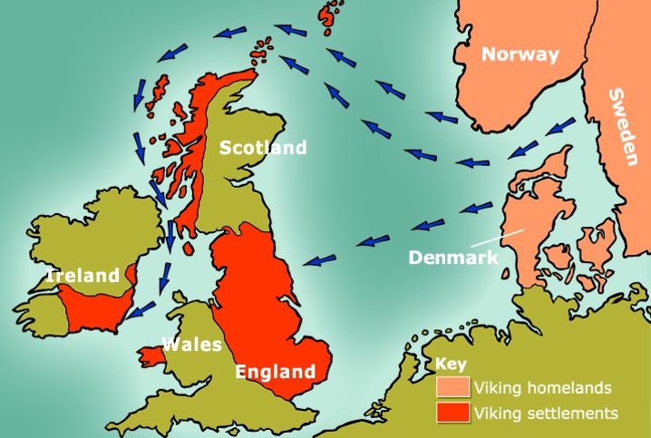 Where did the Vikings settle in Britain